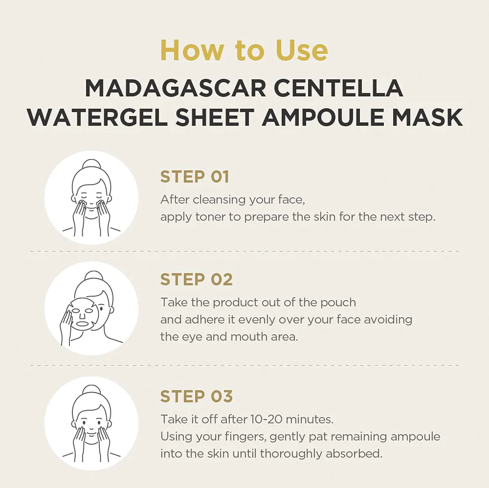 SKIN1004 Madagascar Centella Watergel Sheet Ampoule Mask (Single - Set of 5)
