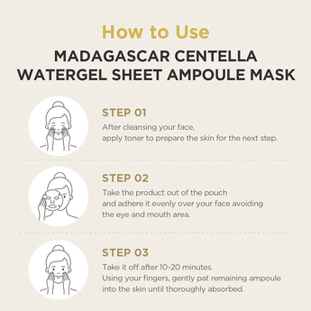 SKIN1004 Madagascar Centella Watergel Sheet Ampoule Mask (Single - Set of 5)