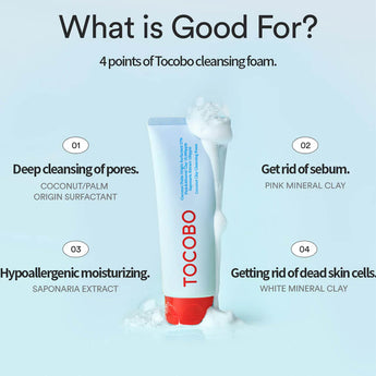 TOCOBO Coconut Clay Cleansing Foam 150ml - Vegan