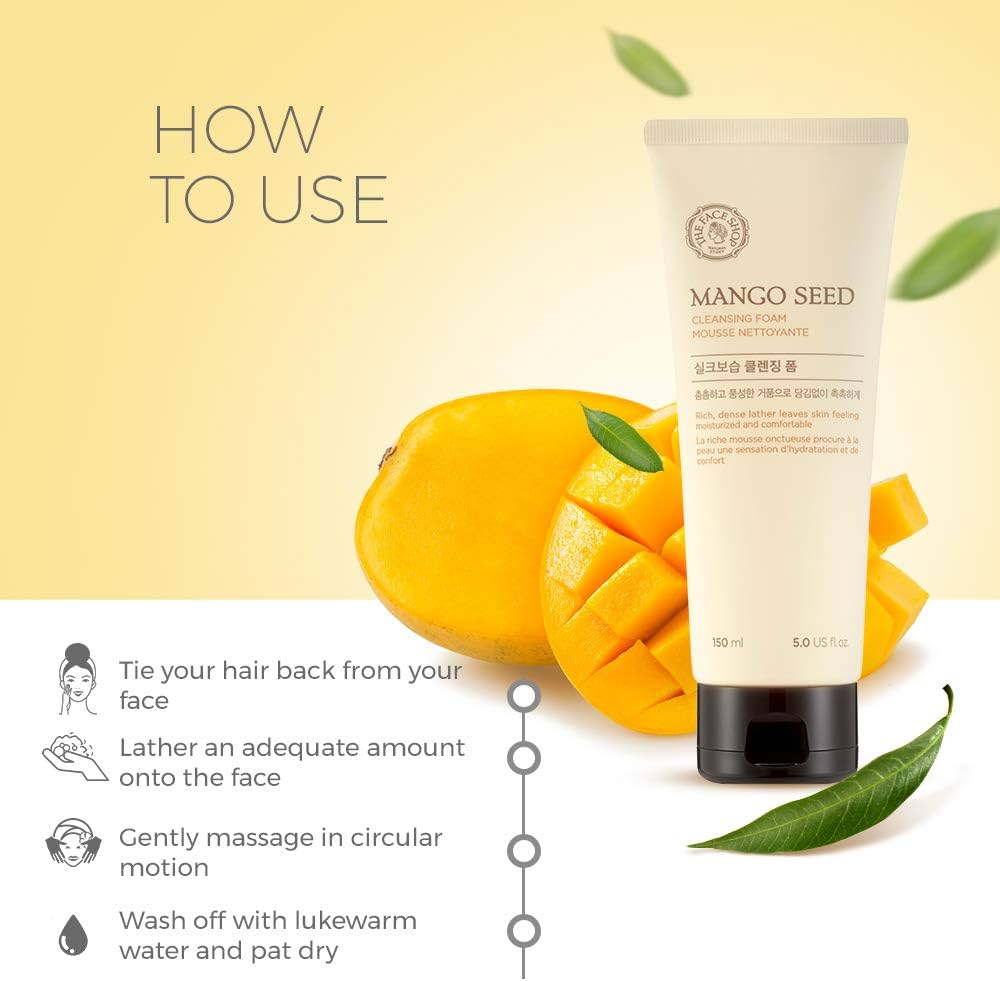 THE FACE SHOP Mango Seed Creamy Foaming Cleanser - 2 sizes