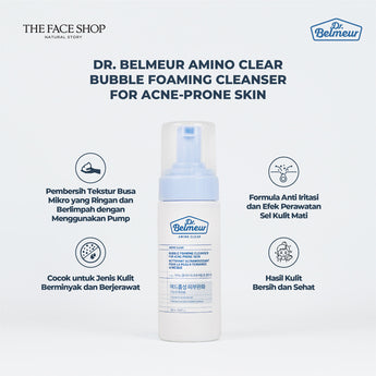 THE FACE SHOP DR.BELMEUR Amino Clear Bubble Foaming Cleanser for Acne Prone Skin 150ml