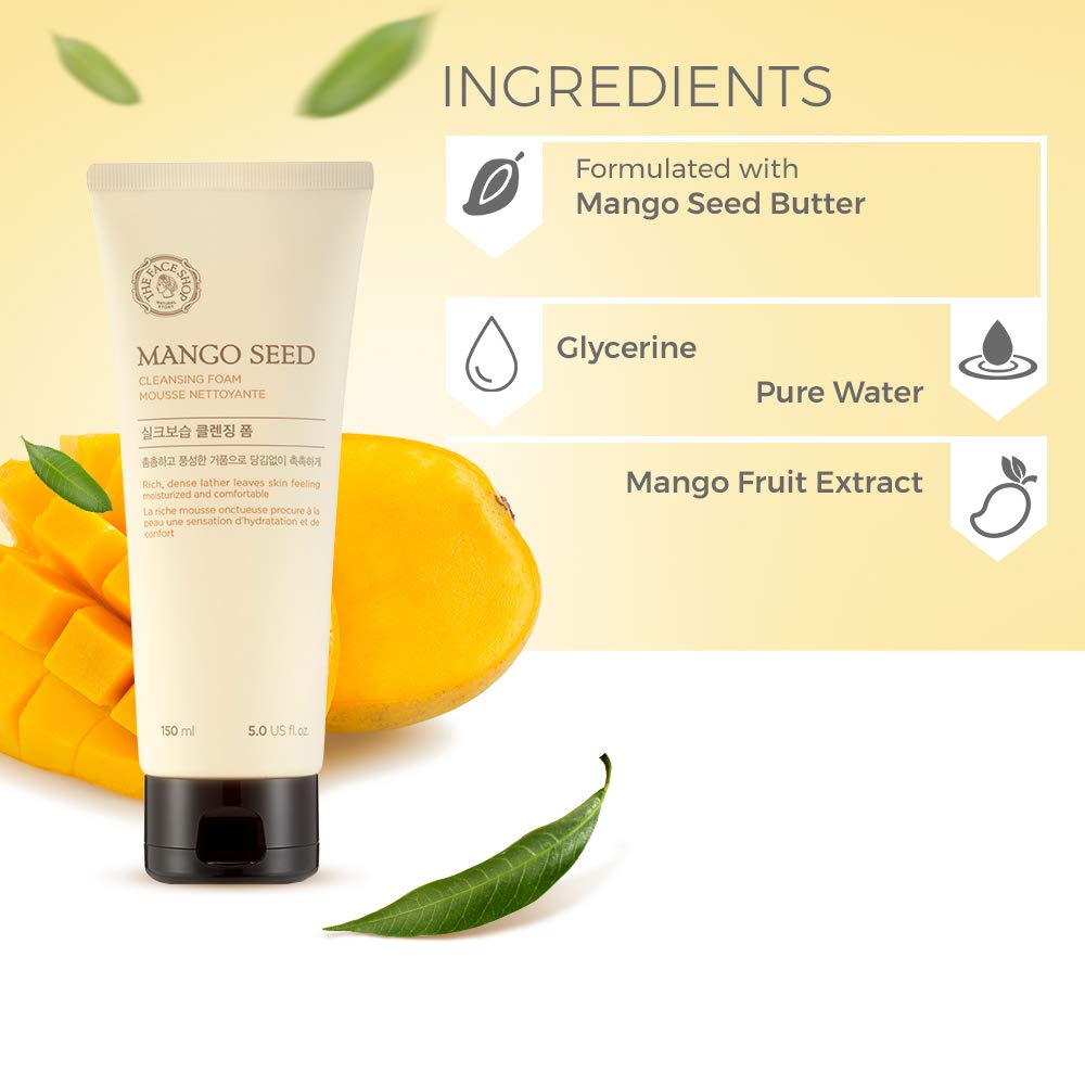 THE FACE SHOP Mango Seed Creamy Foaming Cleanser - 2 sizes